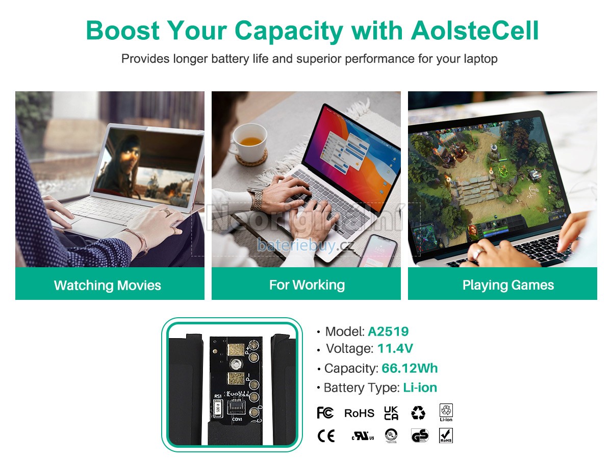 Nahrazení Apple MacBook Pro 14-inch M1 MAX 10 CPU 32 GPU baterie