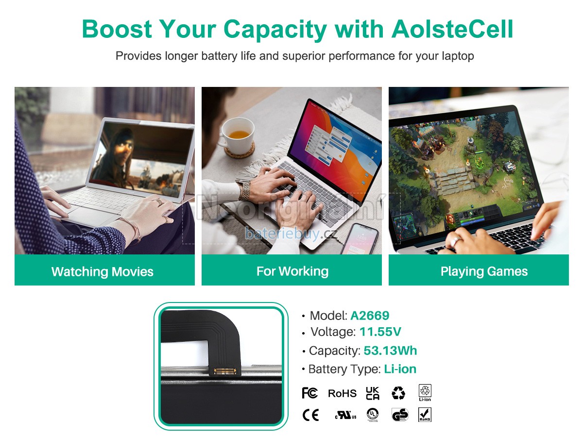 Nahrazení Apple MLY33LL/A baterie