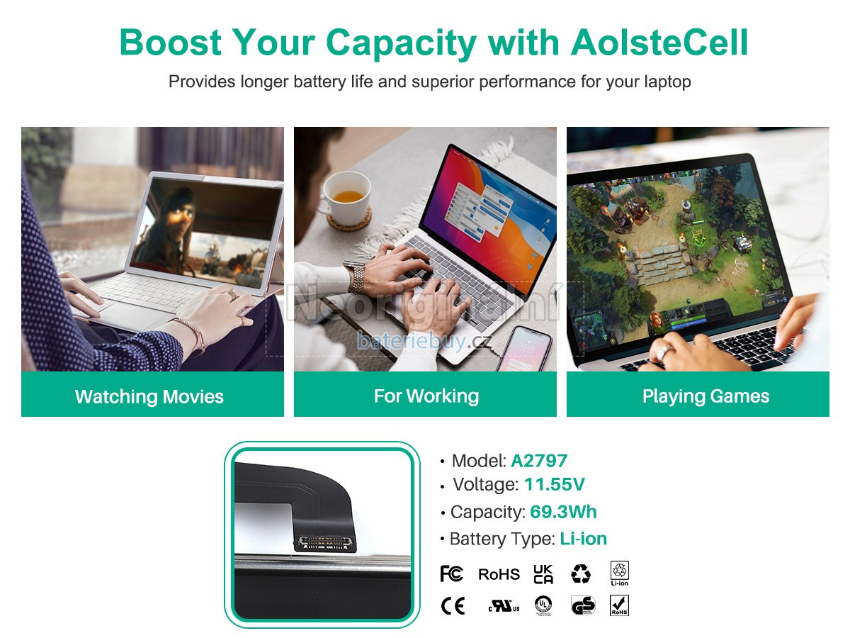 Nahrazení Apple A2941 EMC 8301 baterie