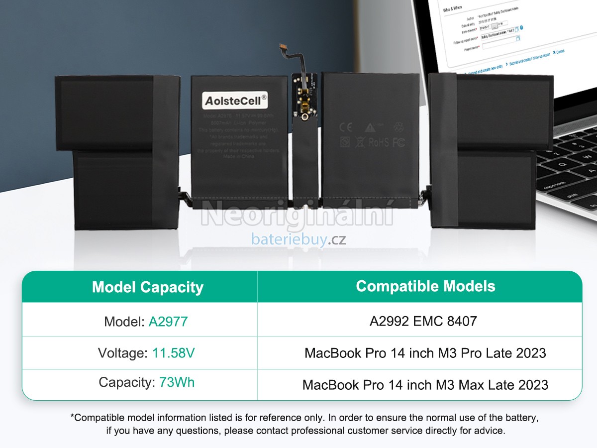 Nahrazení Apple MRX73LL/A baterie