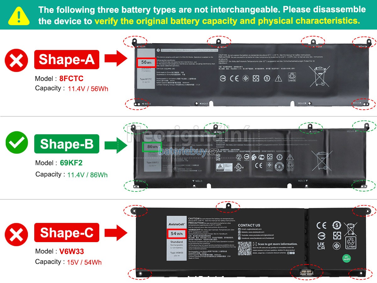 Nahrazení Dell P106F baterie