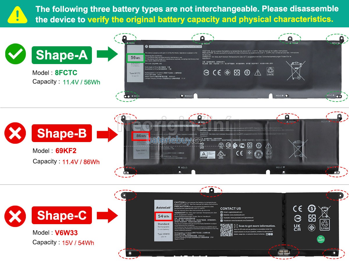 Nahrazení Dell P106F baterie