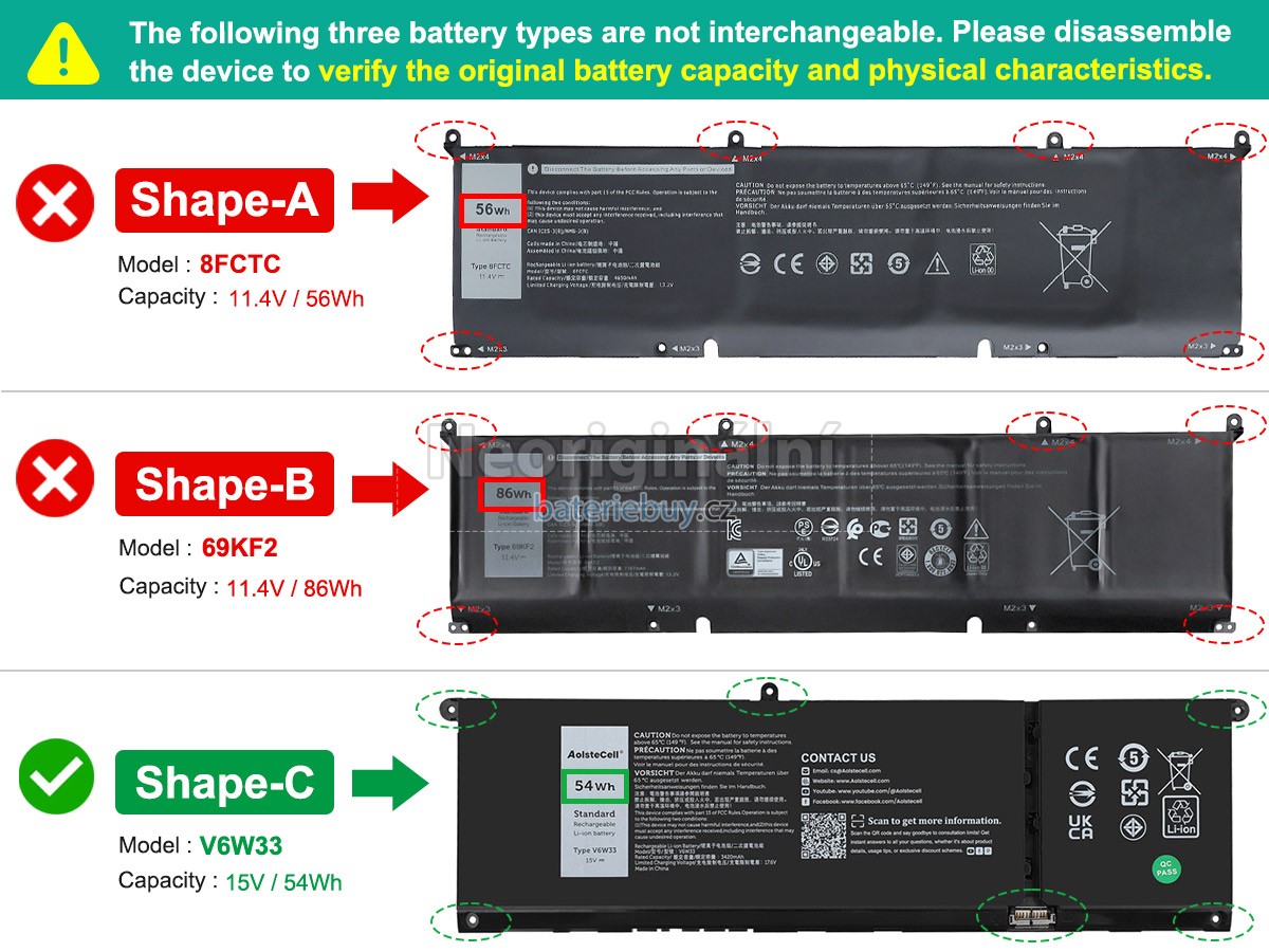 Nahrazení Dell P106F baterie