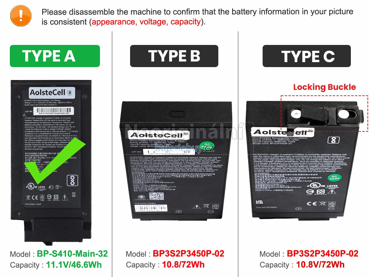 Nahrazení Getac S410 baterie