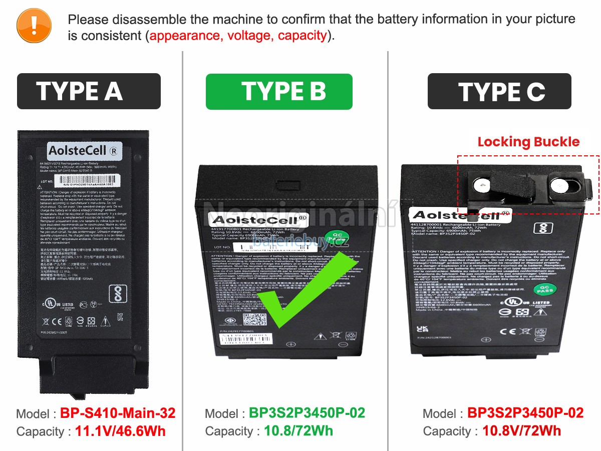Nahrazení Getac S410 baterie