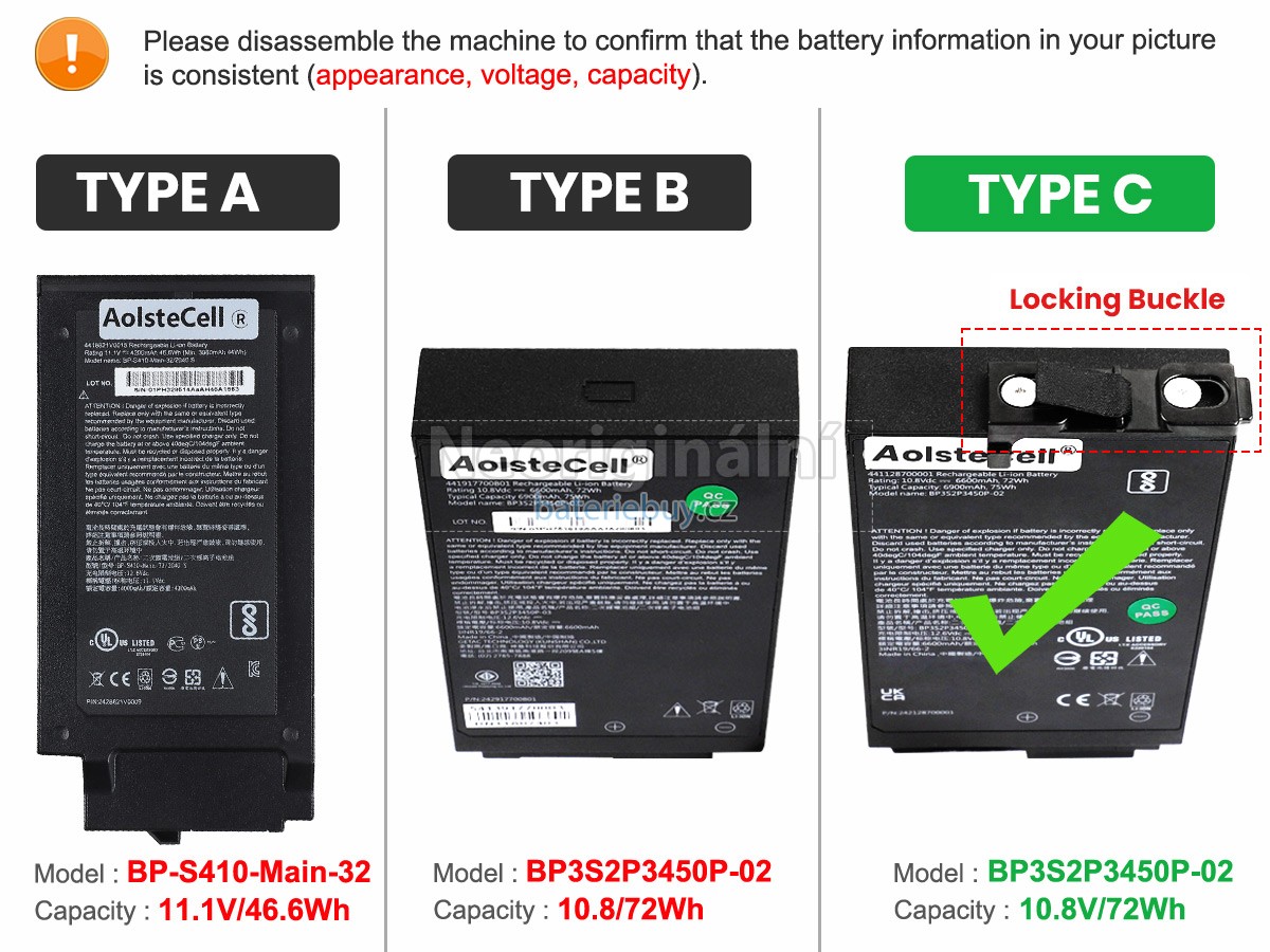 Nahrazení Getac S410 baterie