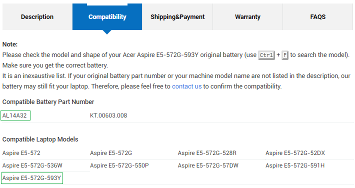 Compatible table