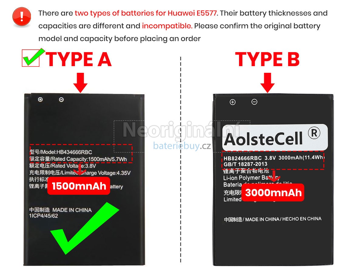 Nahrazení Huawei E5577S-321 baterie