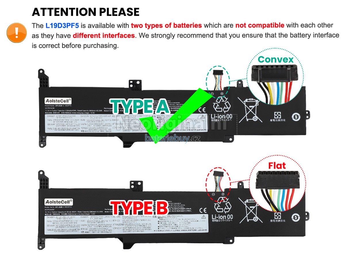 Nahrazení Lenovo L19D3PF5 baterie
