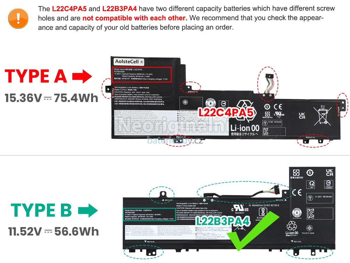 Nahrazení Lenovo IdeaPad SLIM 5 16IAH8-83BG003HHH baterie