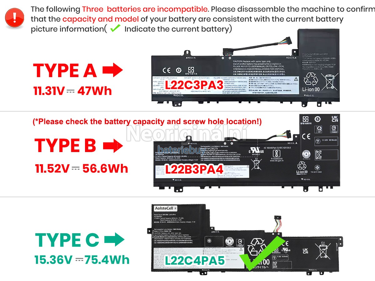 Nahrazení Lenovo IdeaPad SLIM 5 16ABR8-82XG baterie