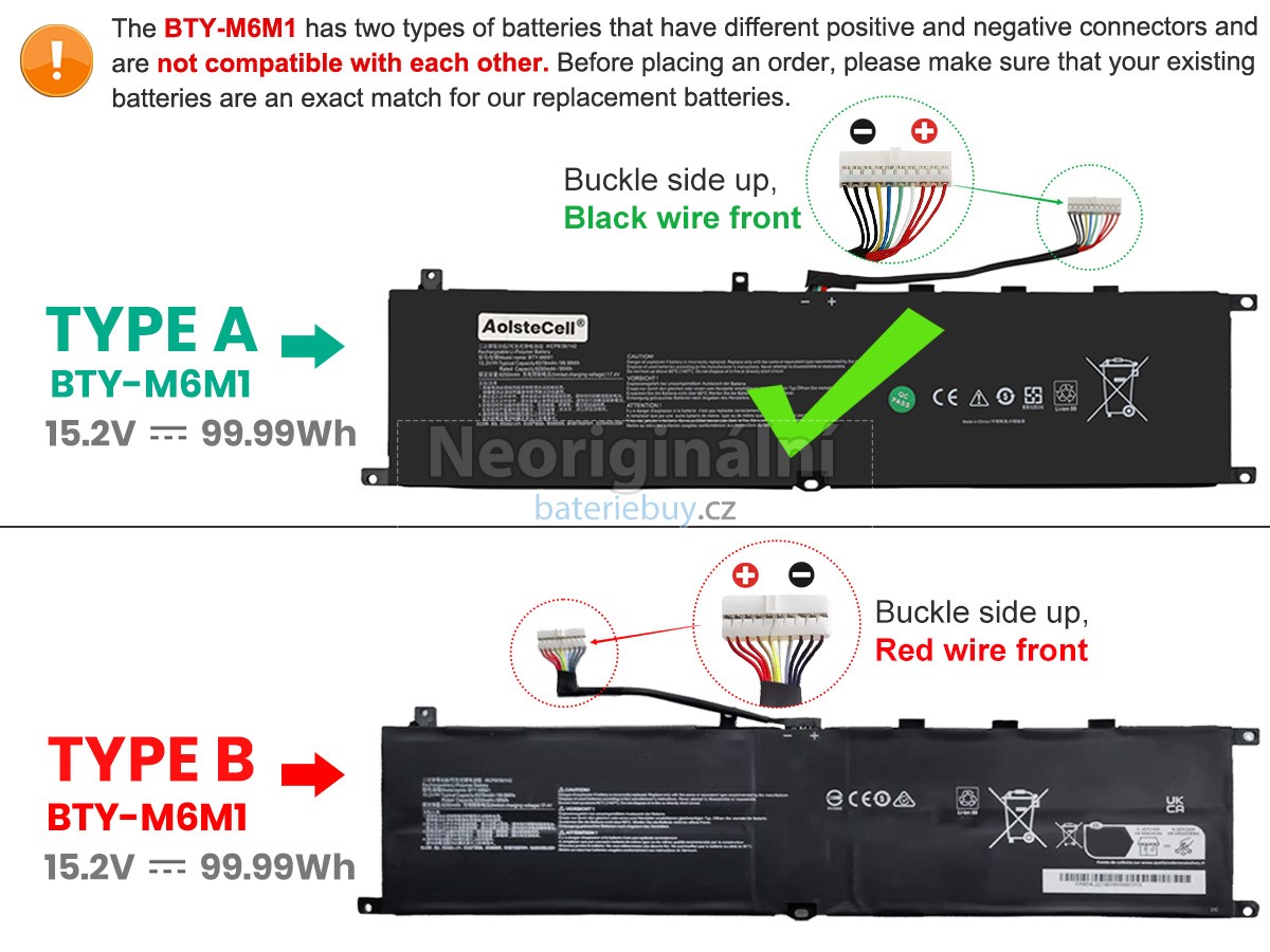 Nahrazení MSI STEALTH GS77 12UHS baterie