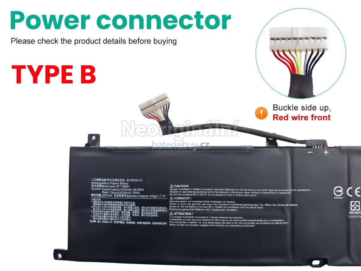 Nahrazení MSI STEALTH GS77 12UHS baterie