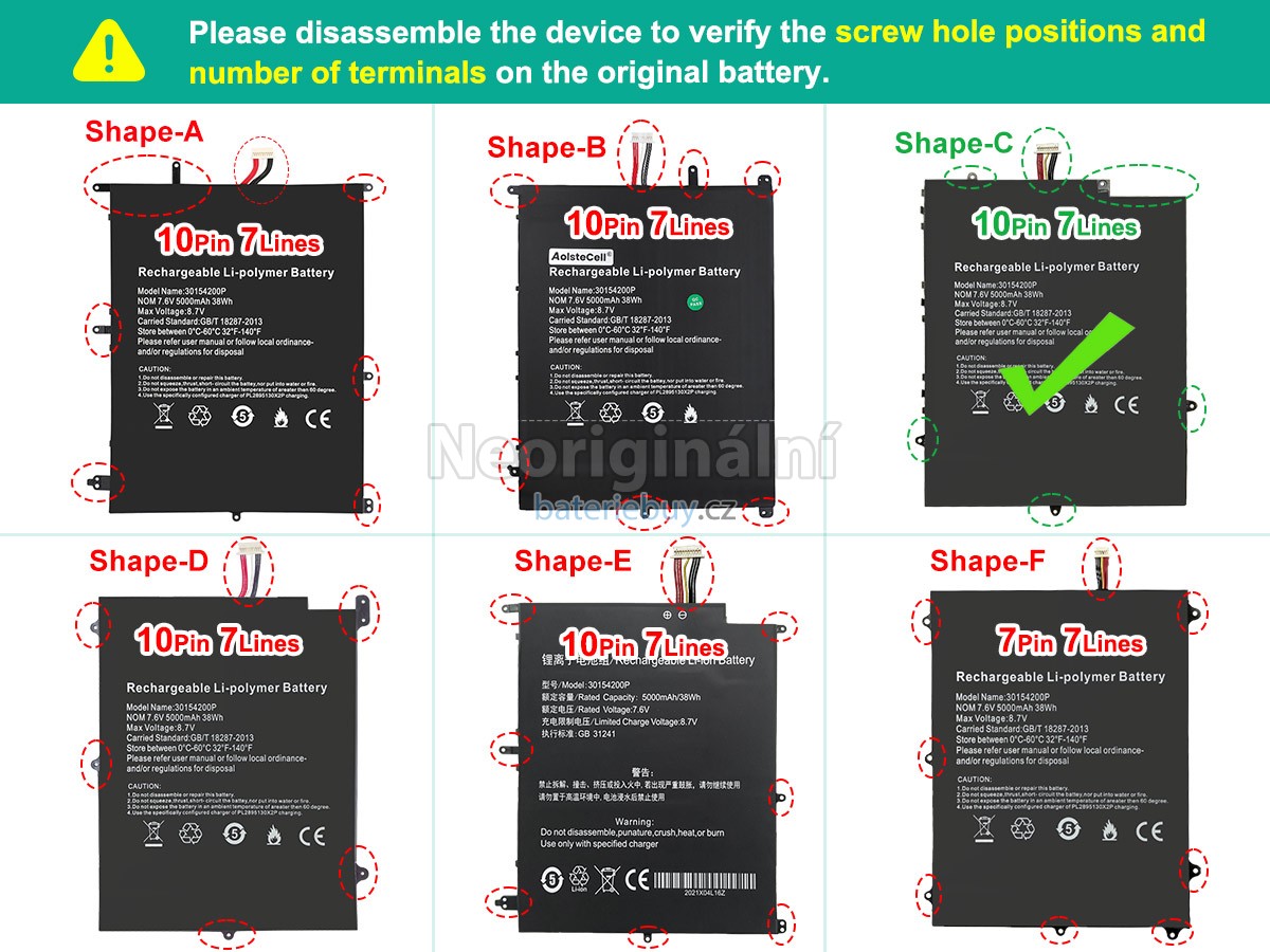 Nahrazení Teclast F7 PRO baterie