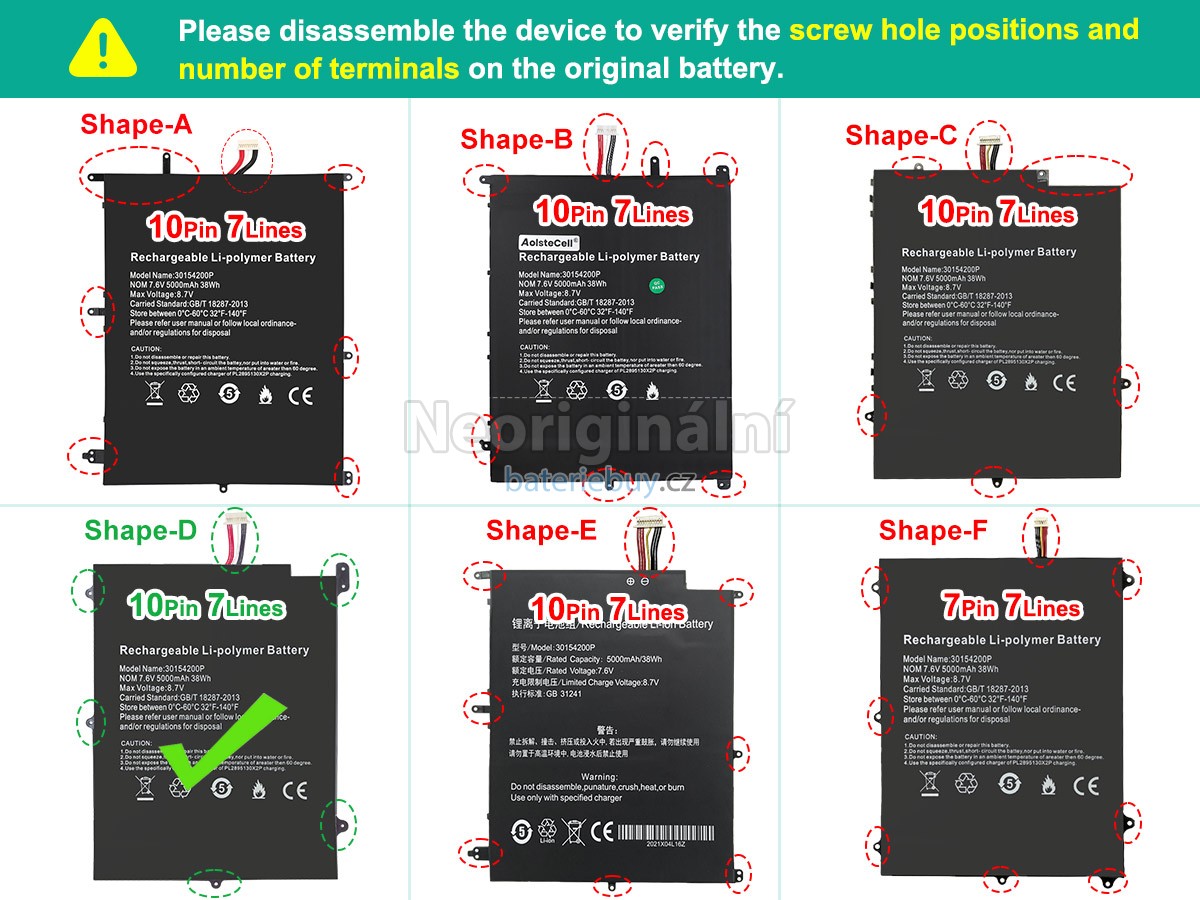 Nahrazení Teclast F7 PRO baterie