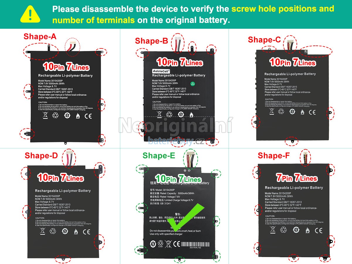 Nahrazení Teclast F7 PRO baterie