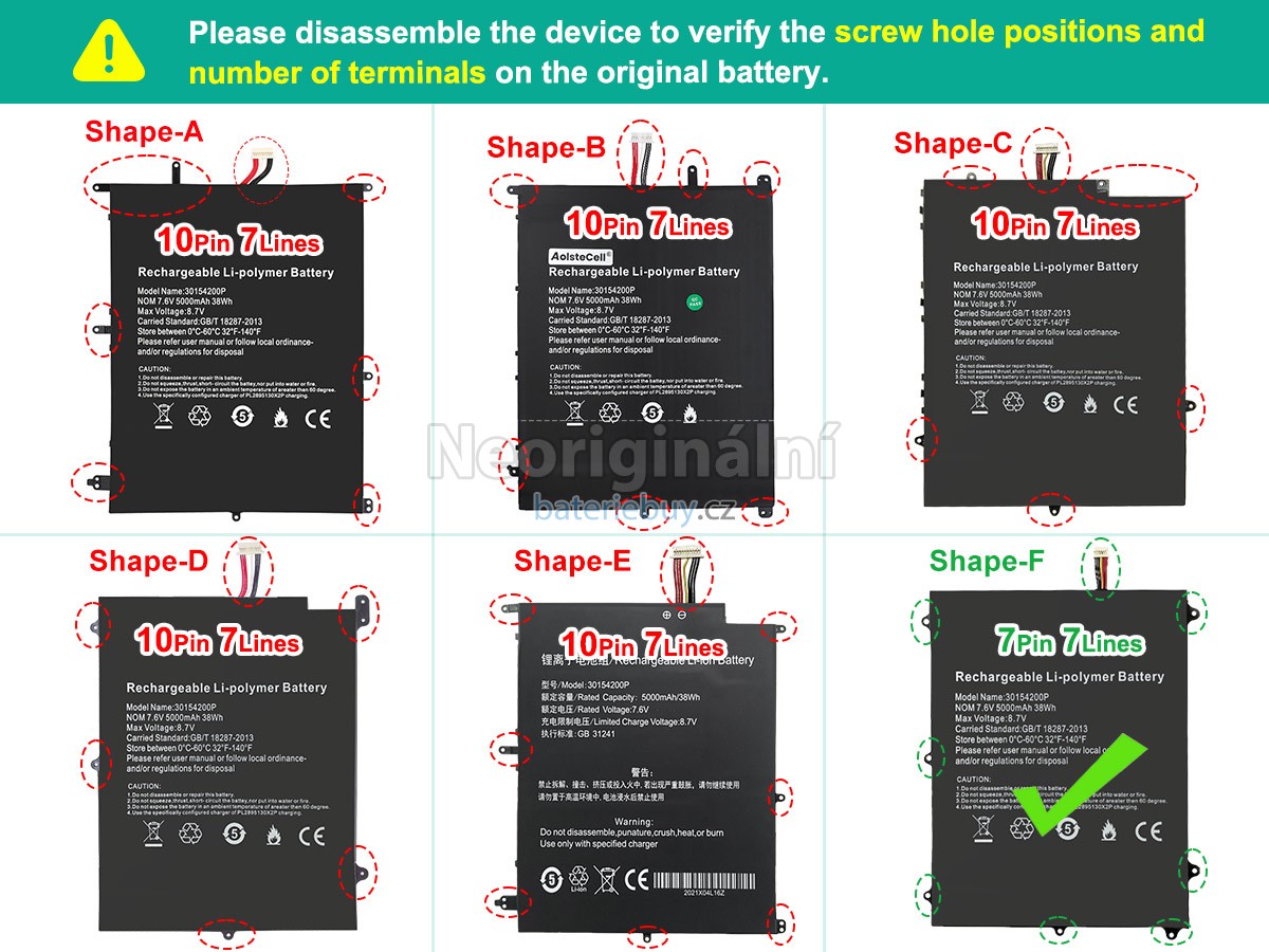 Nahrazení Teclast F7 PRO baterie
