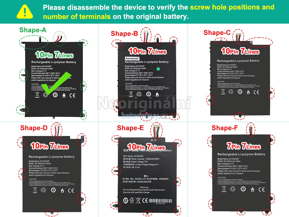 Nahrazení Teclast F7 PRO baterie